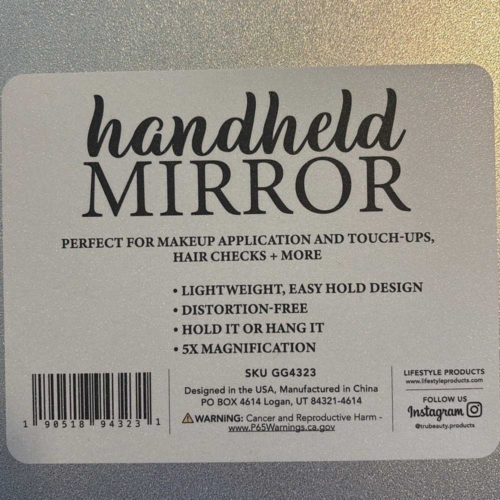 Glitz and Glam Mirror 5x Handled Rhinestone - Picture 4 of 4
